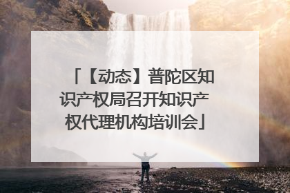 【动态】普陀区知识产权局召开知识产权代理机构培训会