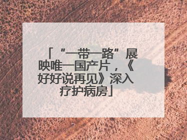 “一带一路”展映唯一国产片，《好好说再见》深入疗护病房
