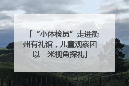 “小体检员”走进衢州有礼馆，儿童观察团以一米视角探礼