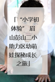 “小学初体验” 眉山彭山二小助力区幼萌娃探秘成长之旅