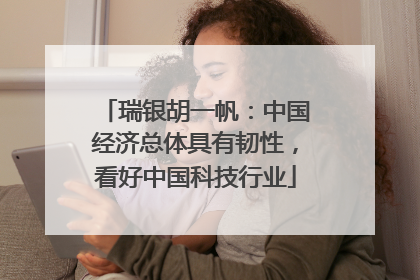 瑞银胡一帆：中国经济总体具有韧性，看好中国科技行业