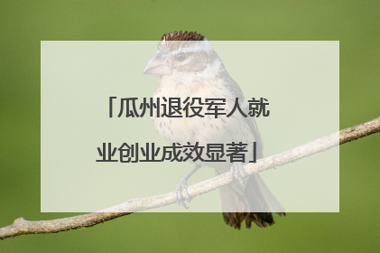 瓜州退役军人就业创业成效显著