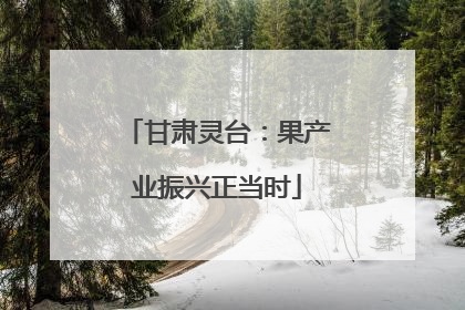 甘肃灵台：果产业振兴正当时