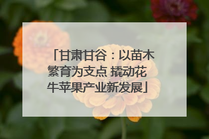 甘肃甘谷：以苗木繁育为支点 撬动花牛苹果产业新发展