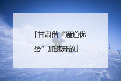 甘肃借“通道优势”加速开放