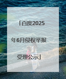 百度2025年6月侵权举报受理公示