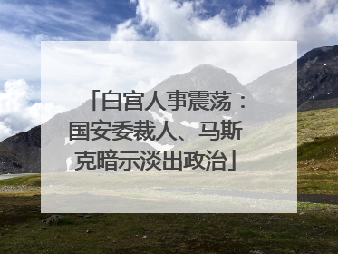 白宫人事震荡：国安委裁人、马斯克暗示淡出政治