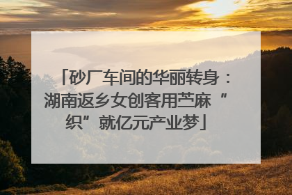 砂厂车间的华丽转身：湖南返乡女创客用苎麻“织”就亿元产业梦