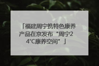 福建周宁携特色康养产品在京发布“周宁24℃康养空间”