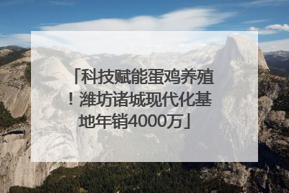科技赋能蛋鸡养殖！潍坊诸城现代化基地年销4000万