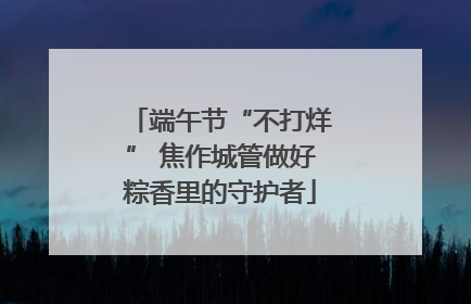 端午节“不打烊” 焦作城管做好粽香里的守护者