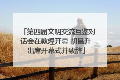第四届文明交流互鉴对话会在敦煌开幕 胡昌升出席开幕式并致辞