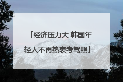 经济压力大 韩国年轻人不再热衷考驾照