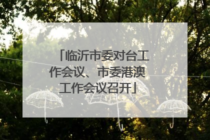 临沂市委对台工作会议、市委港澳工作会议召开