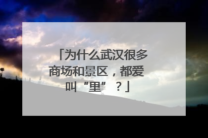 为什么武汉很多商场和景区，都爱叫“里”？