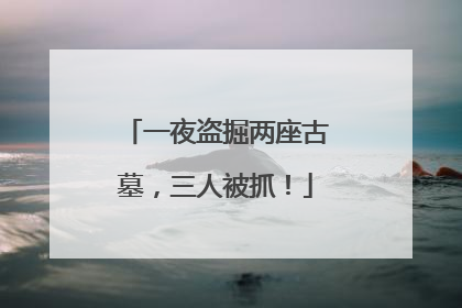 一夜盗掘两座古墓，三人被抓！