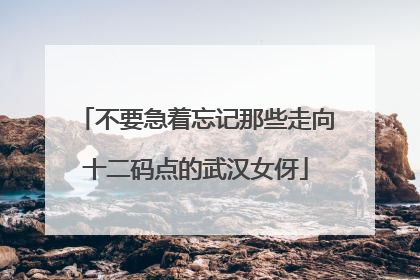 不要急着忘记那些走向十二码点的武汉女伢