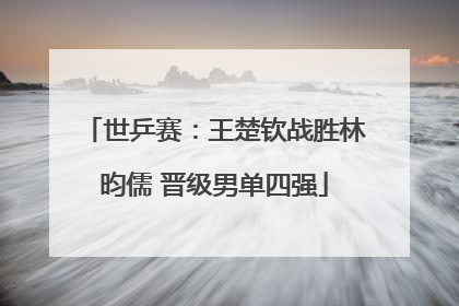 世乒赛：王楚钦战胜林昀儒 晋级男单四强