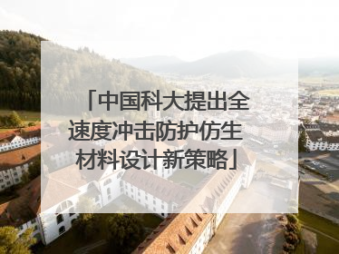 中国科大提出全速度冲击防护仿生材料设计新策略