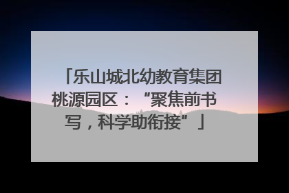 乐山城北幼教育集团桃源园区：“聚焦前书写，科学助衔接”