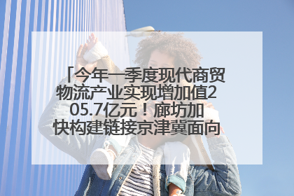 今年一季度现代商贸物流产业实现增加值205.7亿元！廊坊加快构建链接京津冀面向全世界的物流通道