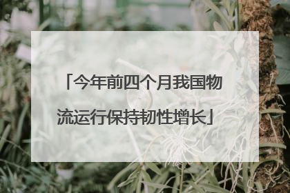 今年前四个月我国物流运行保持韧性增长