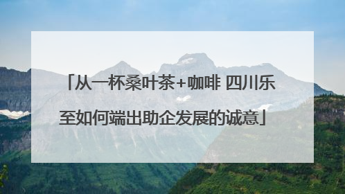 从一杯桑叶茶+咖啡 四川乐至如何端出助企发展的诚意