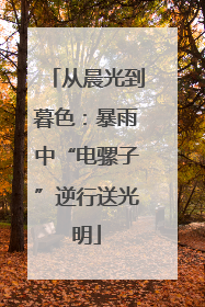 从晨光到暮色：暴雨中“电骡子”逆行送光明