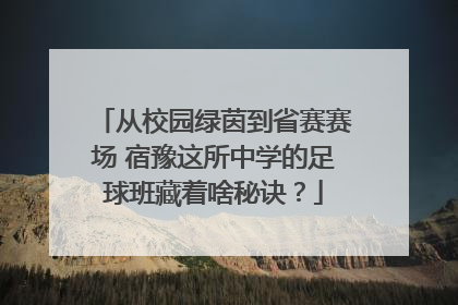 从校园绿茵到省赛赛场 宿豫这所中学的足球班藏着啥秘诀？