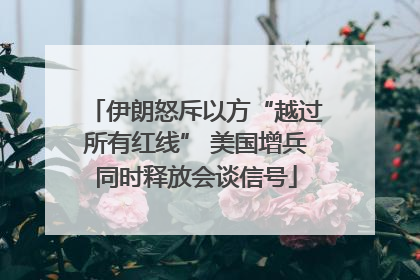 伊朗怒斥以方“越过所有红线” 美国增兵同时释放会谈信号