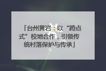 台州黄岩：以“蹲点式”校地合作，引领传统村落保护与传承