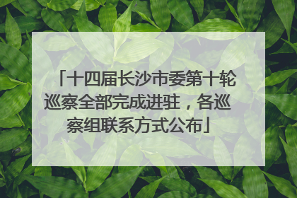 十四届长沙市委第十轮巡察全部完成进驻，各巡察组联系方式公布