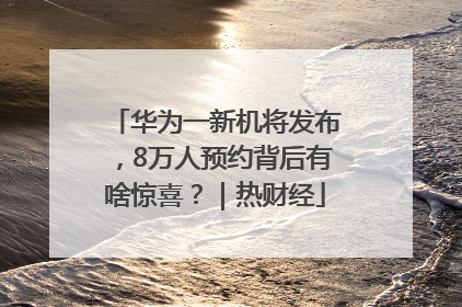华为一新机将发布，8万人预约背后有啥惊喜？｜热财经
