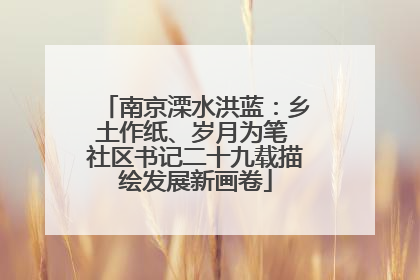南京溧水洪蓝：乡土作纸、岁月为笔 社区书记二十九载描绘发展新画卷