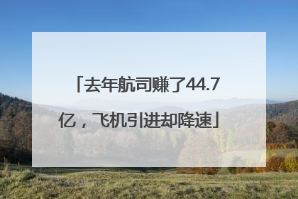 去年航司赚了44.7亿，飞机引进却降速
