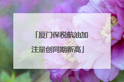厦门保税航油加注量创同期新高