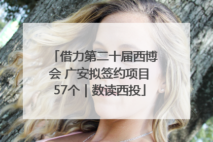 借力第二十届西博会 广安拟签约项目57个｜数读西投