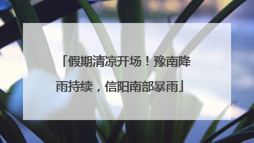 假期清凉开场！豫南降雨持续，信阳南部暴雨