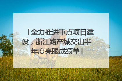 全力推进重点项目建设，浙江路产城交出半年度亮眼成绩单