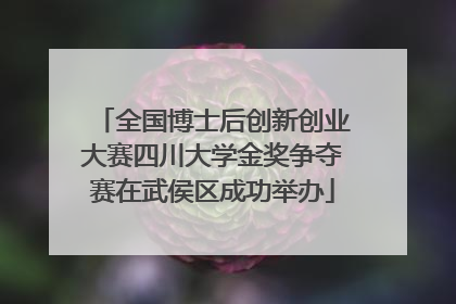 全国博士后创新创业大赛四川大学金奖争夺赛在武侯区成功举办