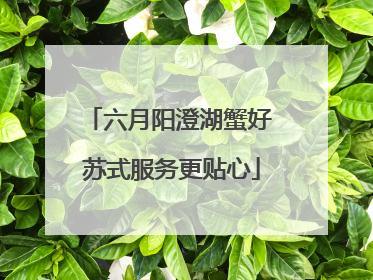 六月阳澄湖蟹好 苏式服务更贴心