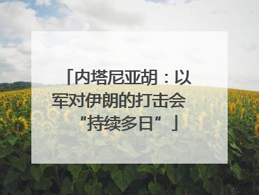 内塔尼亚胡：以军对伊朗的打击会“持续多日”