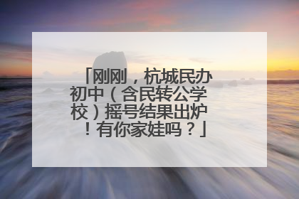 刚刚，杭城民办初中（含民转公学校）摇号结果出炉！有你家娃吗？