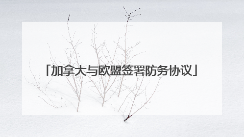 加拿大与欧盟签署防务协议