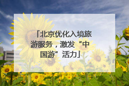 北京优化入境旅游服务，激发“中国游”活力
