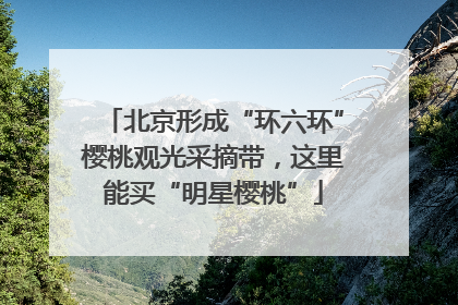 北京形成“环六环”樱桃观光采摘带，这里能买“明星樱桃”