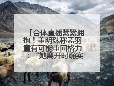合体直播紧紧拥抱！董明珠称孟羽童有可能重回格力：“她离开时确实犯了很大的错”
