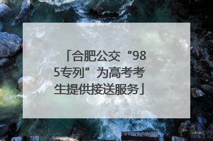 合肥公交“985专列”为高考考生提供接送服务
