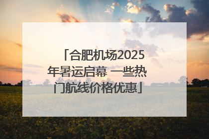 合肥机场2025年暑运启幕 一些热门航线价格优惠