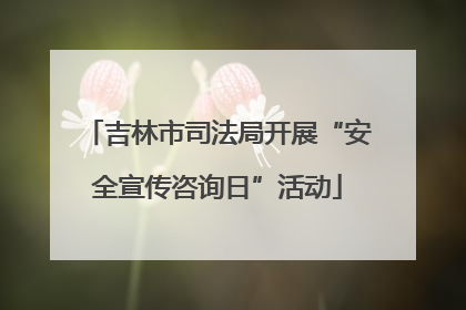 吉林市司法局开展“安全宣传咨询日”活动